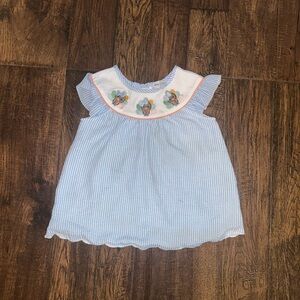 Blue and White Striped Baby Dress